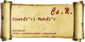 Csatári Makár névjegykártya
